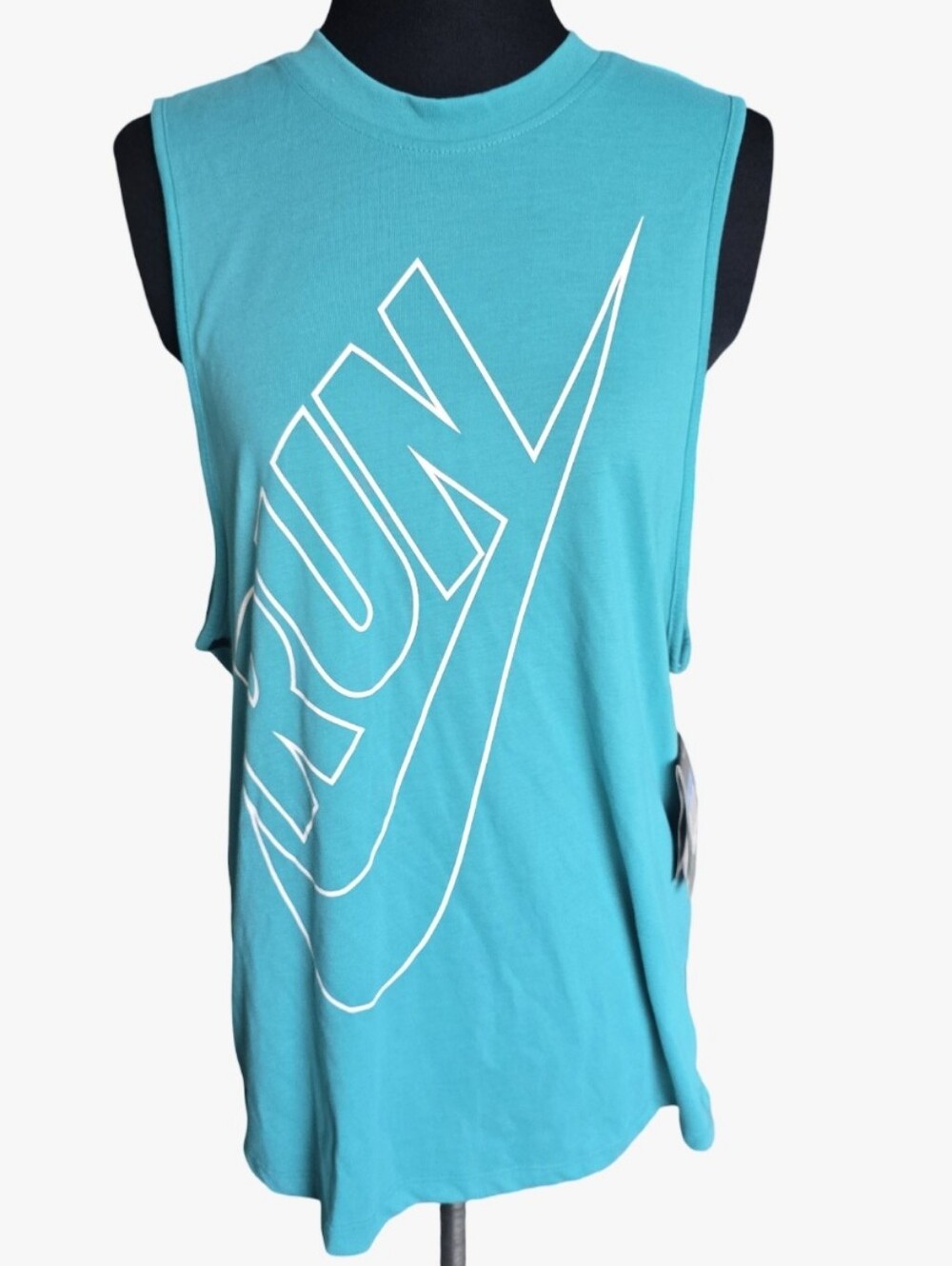 NWT Nike Run Dri-Fit Teal Muscle Tank Size M Running Gym Workout